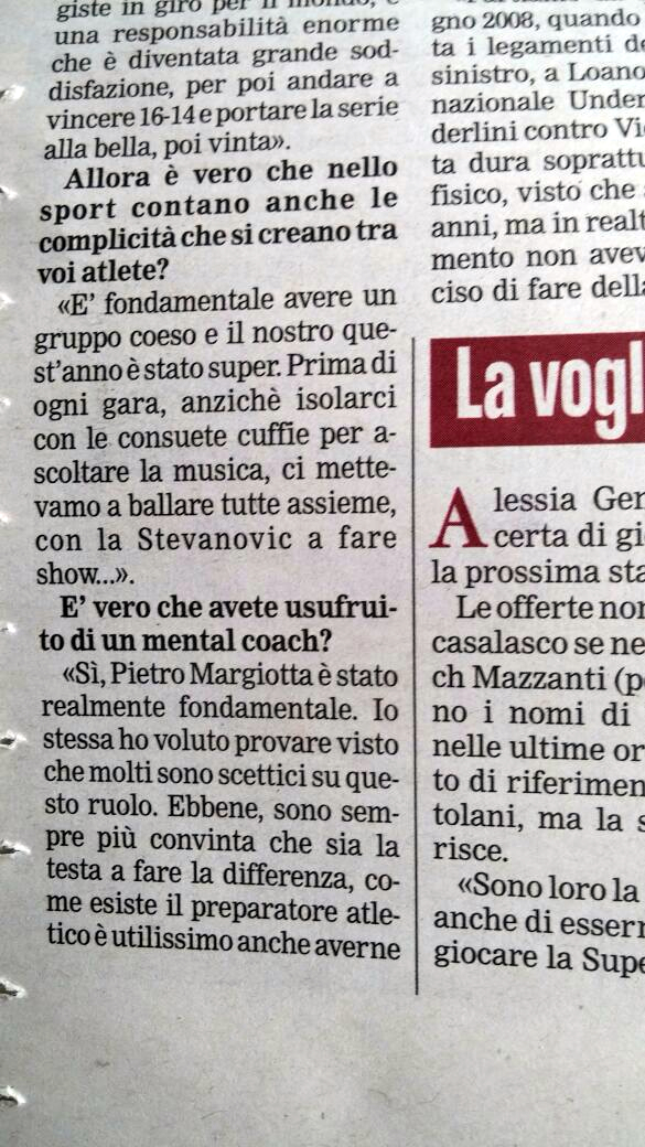 Sezione articolo Alessia Gennari Prima Pagina